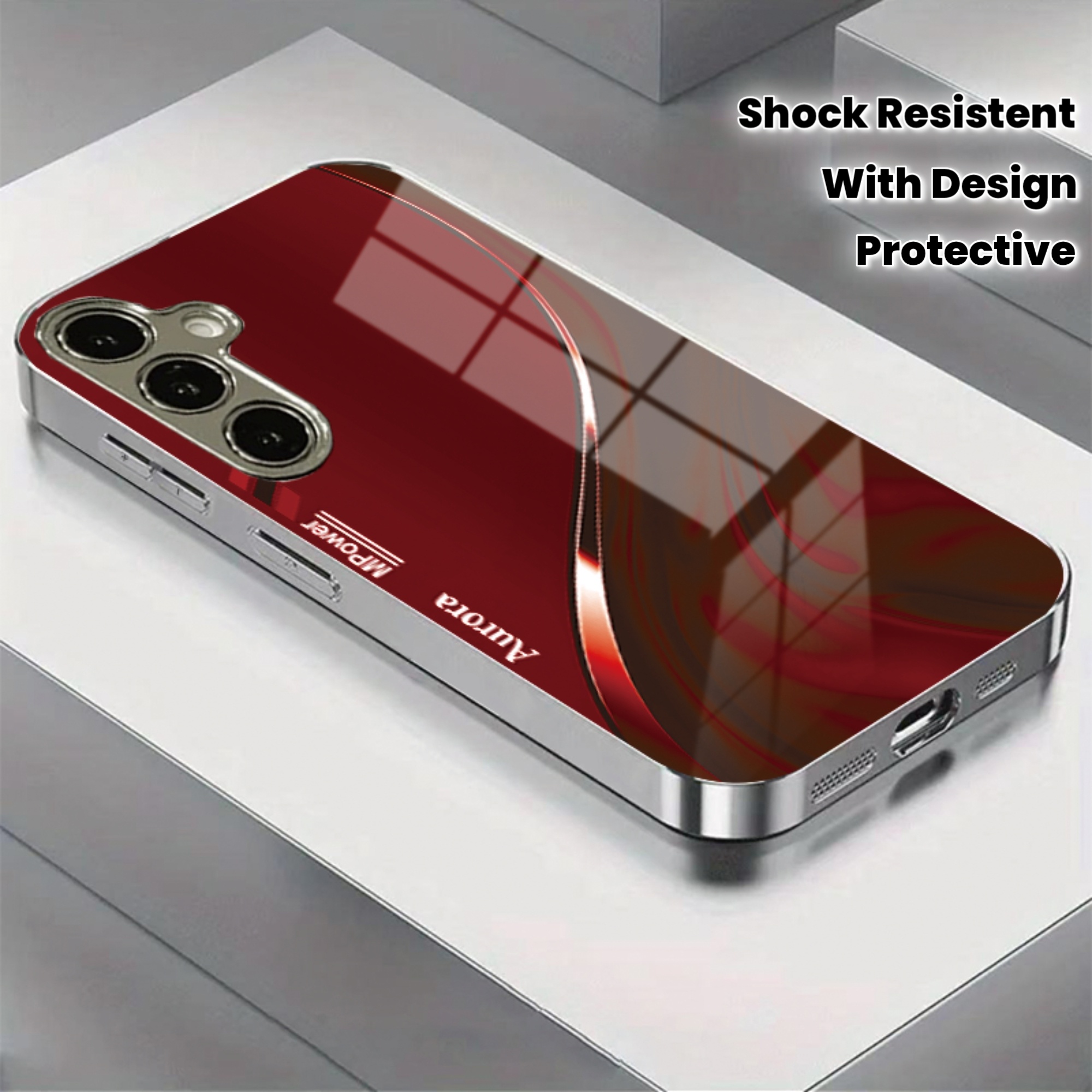 Patroonontwerp schokbestendige glazen hoes met verzilverde telefoonhoes voor Galaxy S26, S25, S24, FE, S23, S22, S21, S20, Ultra, Plus