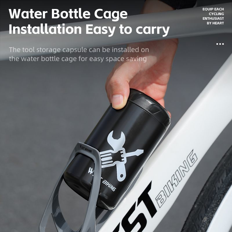 WEST BIKING-caja de herramientas para cápsulas de bicicleta, Kit de reparación, lata de almacenamiento, botella impermeable para ciclismo de montaña y carretera, accesorios para bicicleta