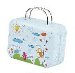 1Pc 7.5*5.5*3.5cm Europe Style Vintage Suitcase Shape Candy Storage Box Wedding Favor Tin Box Sundries Organizer Container: monkey