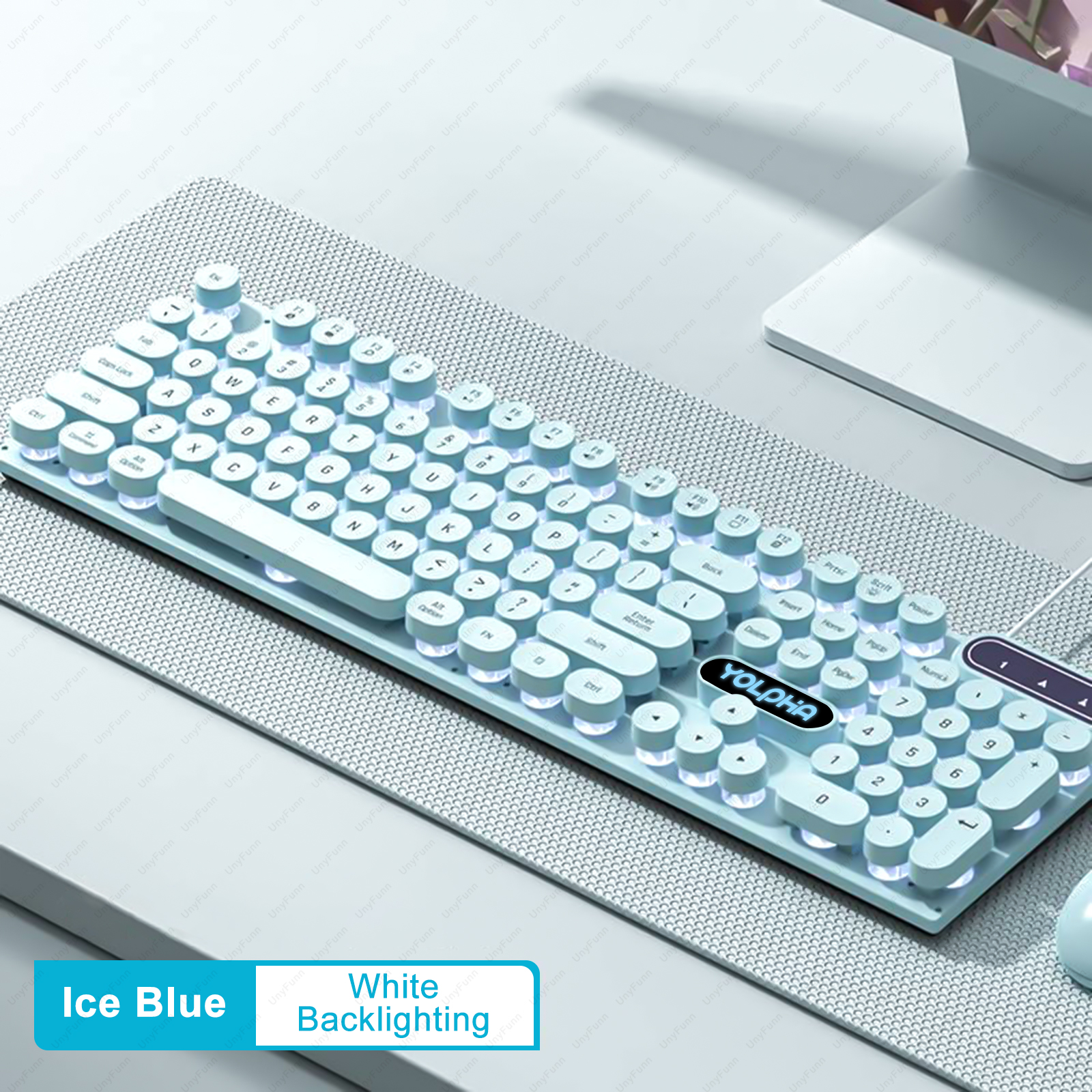 104 toetsen Mechanisch gamingtoetsenbord USB Bedraad RGB-achtergrondverlichting Ademhalingslicht Ergonomisch toetsenbord voor pc Computer Laptop Gamers Kantoor: Blauw