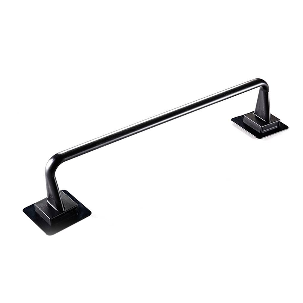 Recableght Self Adhesive Towel Rod Bar Wall Mount Bath Towel Holder Rail Rack Easy To Install Saving Space For Kitchen Bathroom: black 24.5cm