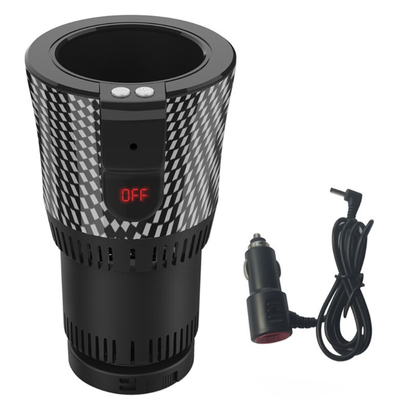 Smart Digital Display Car Cooling Cup Home Office Desktop Warmer Cooler Mug Holder Tumbler Cooling Beverage Drinks Can