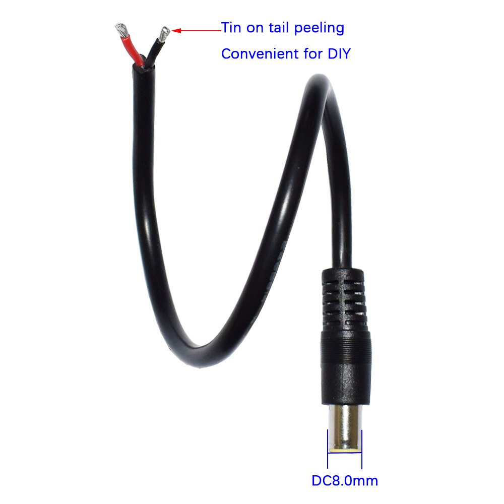 Cabo conector macho de energia dc 8.0mm com adaptador dc 8mm, compatível com der 11 polegadas/28cm, carregador portátil para gerador