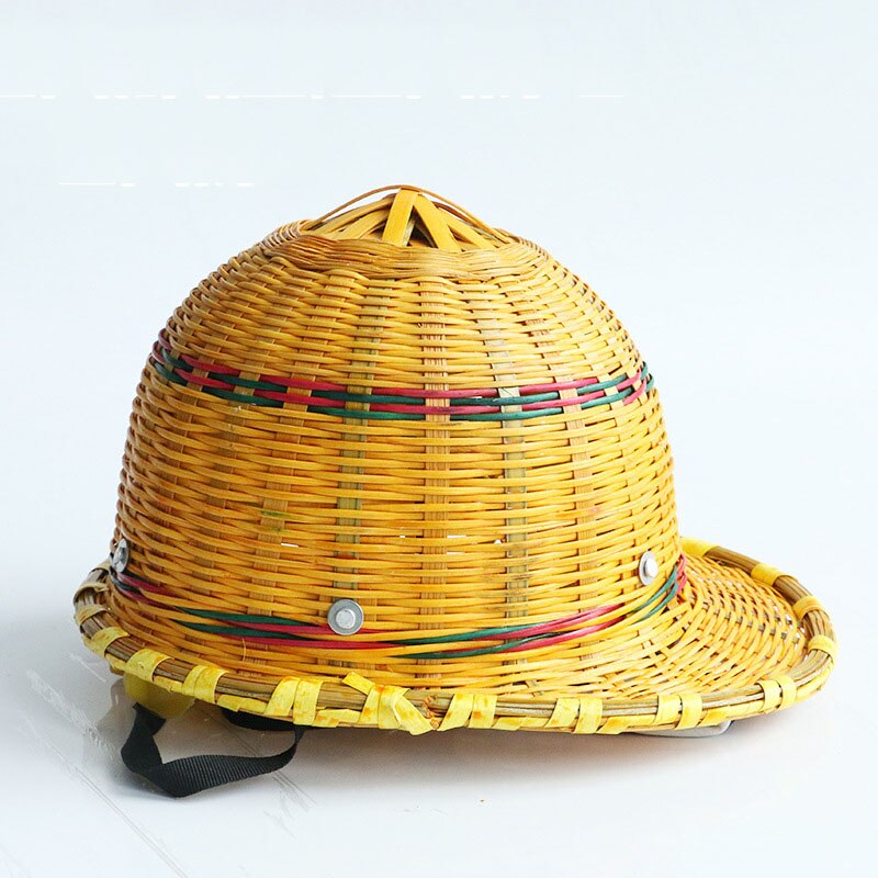 Bamboo Hat Helmet Summer Breathable Safety Helmets With Steel Plate Inner Shell Hard Cap For Working Workers Protection