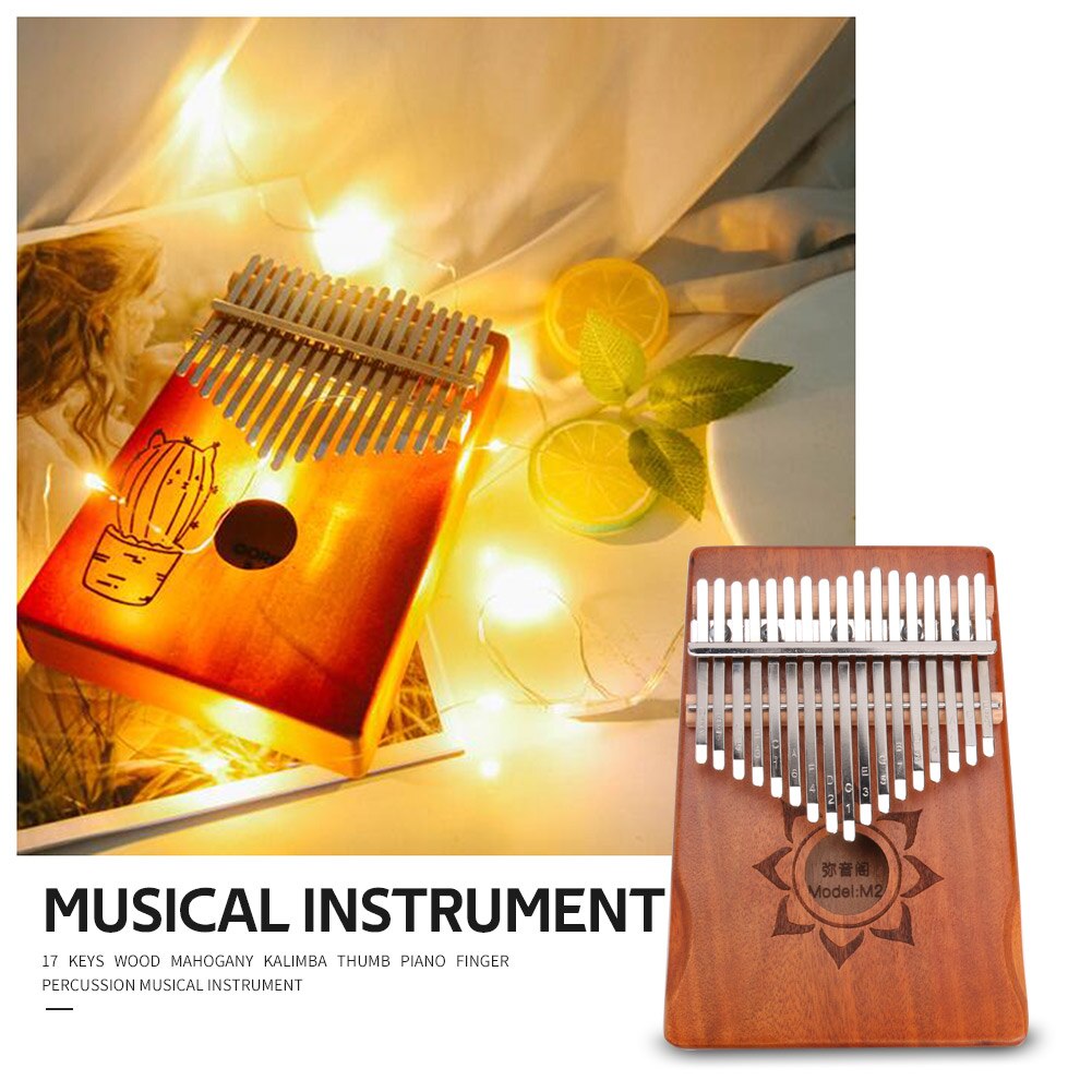 kalimba 17 key mahogany thumb piano mbira musical ... – Grandado