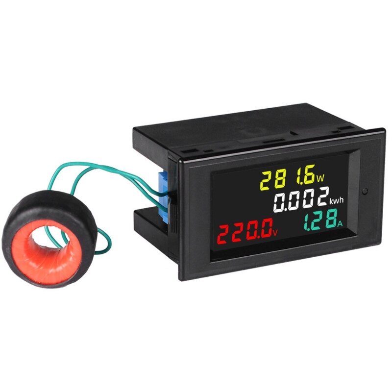 Ac80-300v/ac300-450v 100a lcd digital display voltmeter elektrisk energimåler