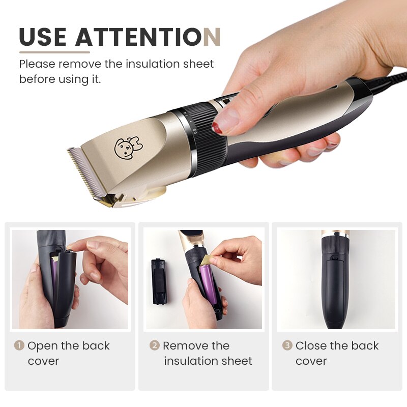 Elektrische hondentrimmer, usb-oplaadbaar, huisdiertrimmer, oplaadbaar, geluidsarm scheerapparaat, trimset voor huisdieren