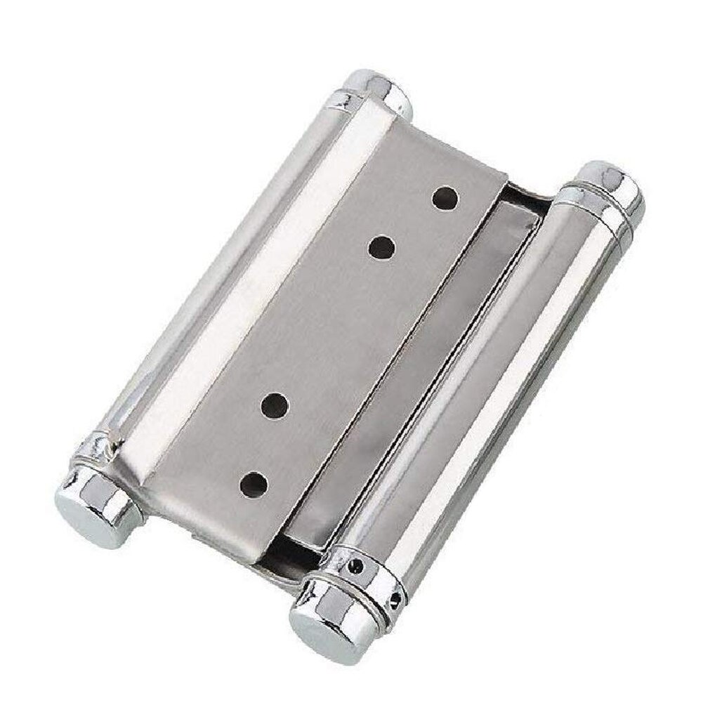 2pcs/set Locking Hard Adjustable Hardware Gate Double Swinging With Screws Door Hinge Stainless Steel Home Office Self Closing