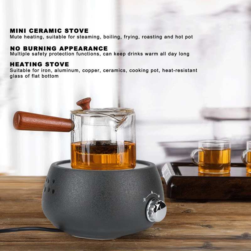 500W Electric Stove Mug Warmer Mini Ceramic Mute Coffee Heater Cooker for Home Use 220V