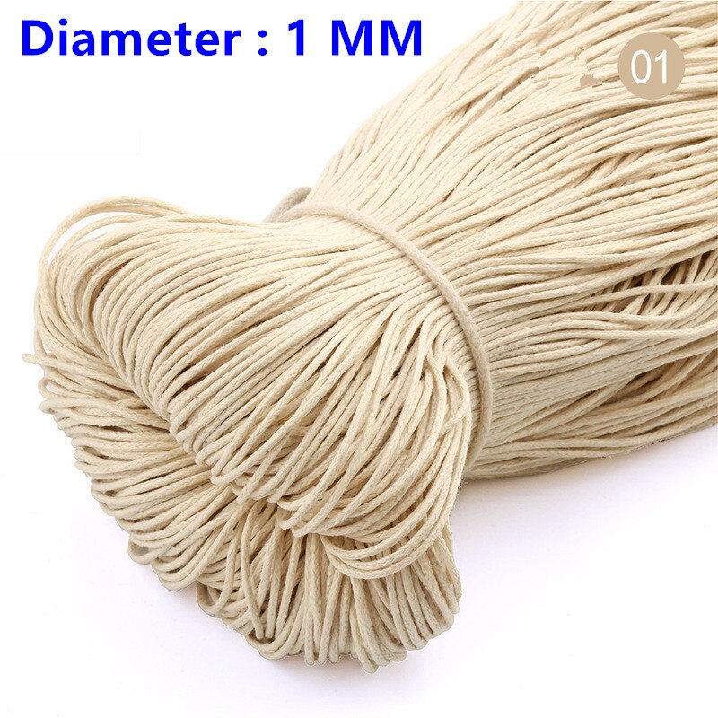 10Yard 1MM Colorful Waxed Cotton Cord Rope Waxed Leather Thread String Strap For Necklace Bracelet Beads Jewelry Making Supplies: Beige  1MM