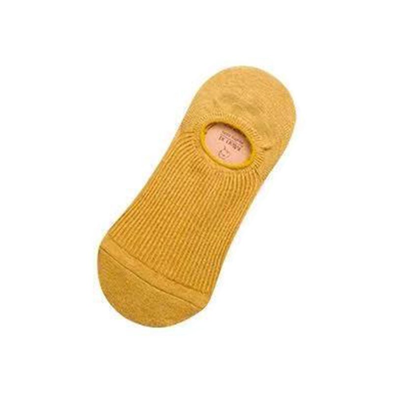 Women's Cotton Invisible Socks Non-Slip Summer Solid Color Breathable Comfortable Short Socks Thin Ankle Boat Socks: Yellow