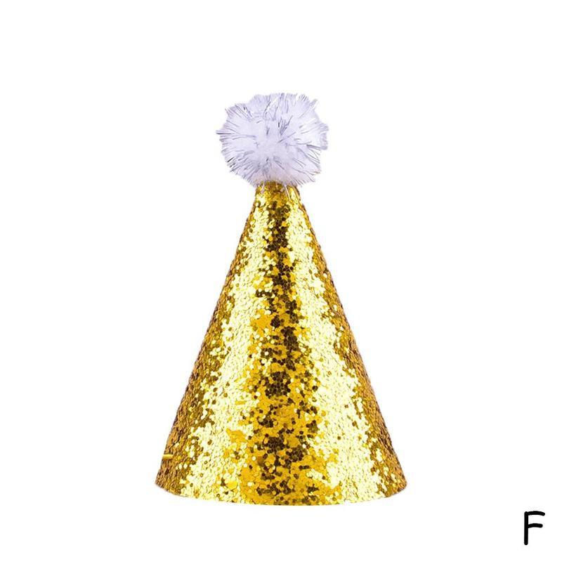 Glitter Cloth Glitter Party Hat Crown Hat 1pc Birthday Party Hat Glitter Hat For 2 3 Year Old Baby Boy Girl Birthday Party: F