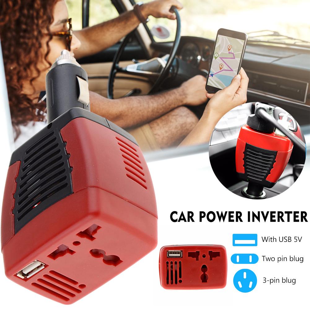 Universal Car Power Inverter Converter Adapter USB 2.1A 150w DC 12V AC 220V For Mobile Phone Laptop Notebook Cigarette Lighter