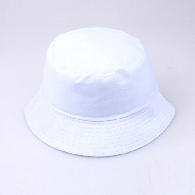 neue Koreanische Rosa Kuh Druck Eimer Hütte Frauen reversibel Angeln Kappe Bob Chapeau Herbst Sommer: Weiß