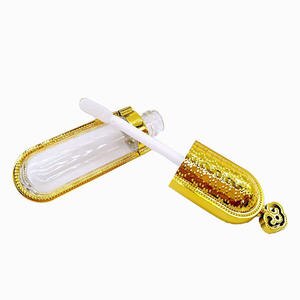Tube vide pour Gloss à lèvres 6ml avec capuchon rose pailleté, bouteille en plastique pour Gloss à lèvres, flacon d'échantillon, conteneur de cosmétiques, outil de maquillage de beauté 1 pièce: gold