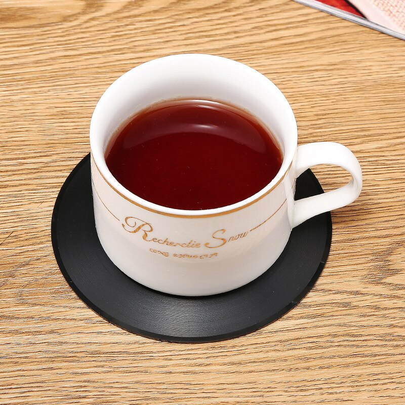 2/4/6pcs vinil record coaster esteira de mesa resistente ao calor antiderrapante bebida coaster esteira de mesa criativo copo de café coaster