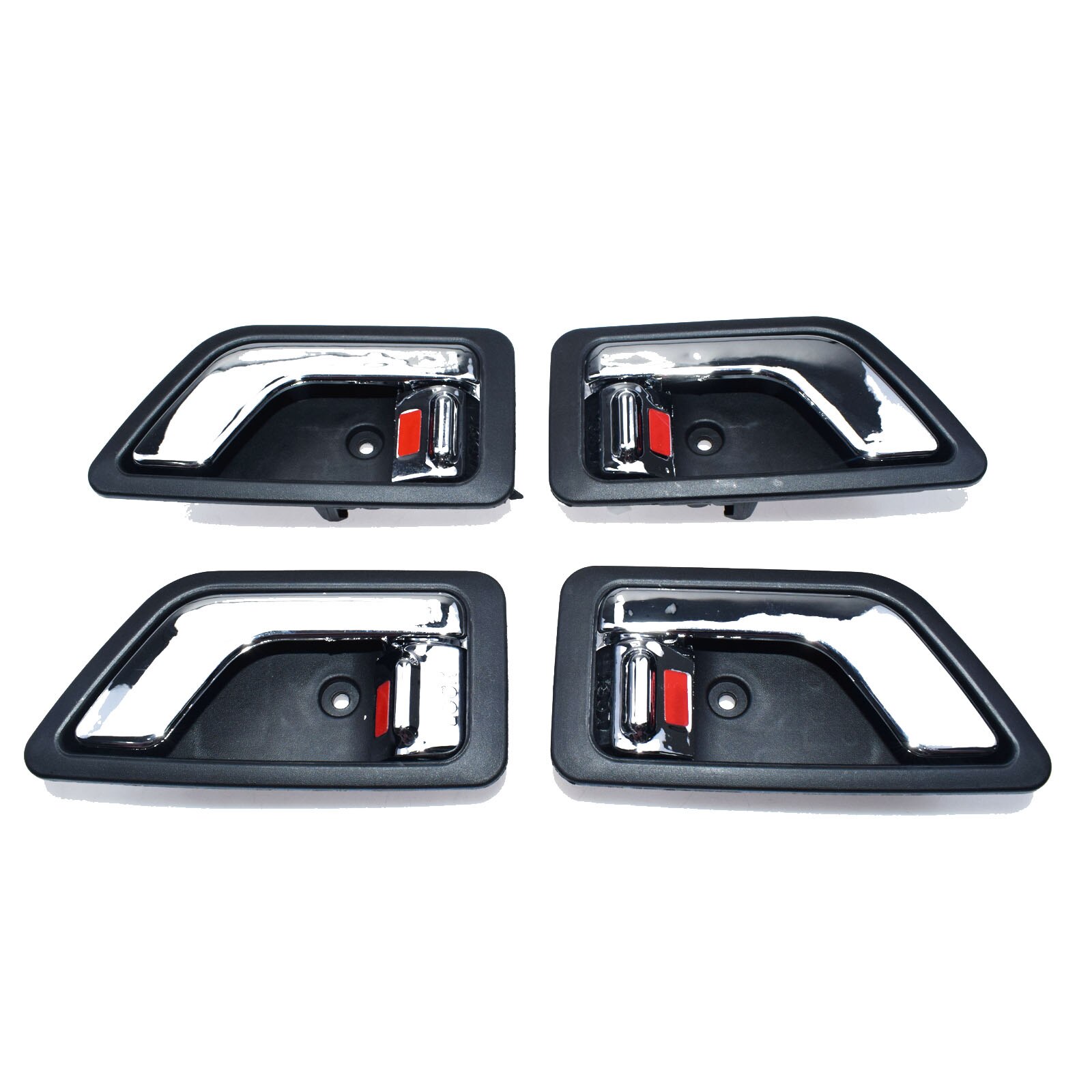 Interior cromado/Negro manija de puerta delantera trasera LH RH para Hyundai Getz 2002 2003 2004 2005 2006 2007: Chrome 4 Sides
