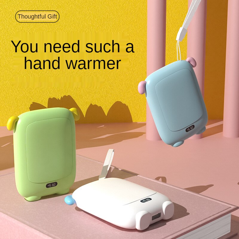 Calentador de manos 2 en 1, batería portátil recargable por USB, calentador de manos eléctrico, temperatura constante inteligente, 4000mah
