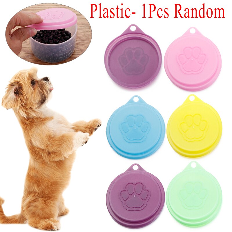 1Pc 3 In 1 Reusable Food Storage Keep Fresh Tin Cover Cans Cap Pet Can Box Cover Silicone Can Lid Kitchen Supplies: 1Pcs Plastic Style