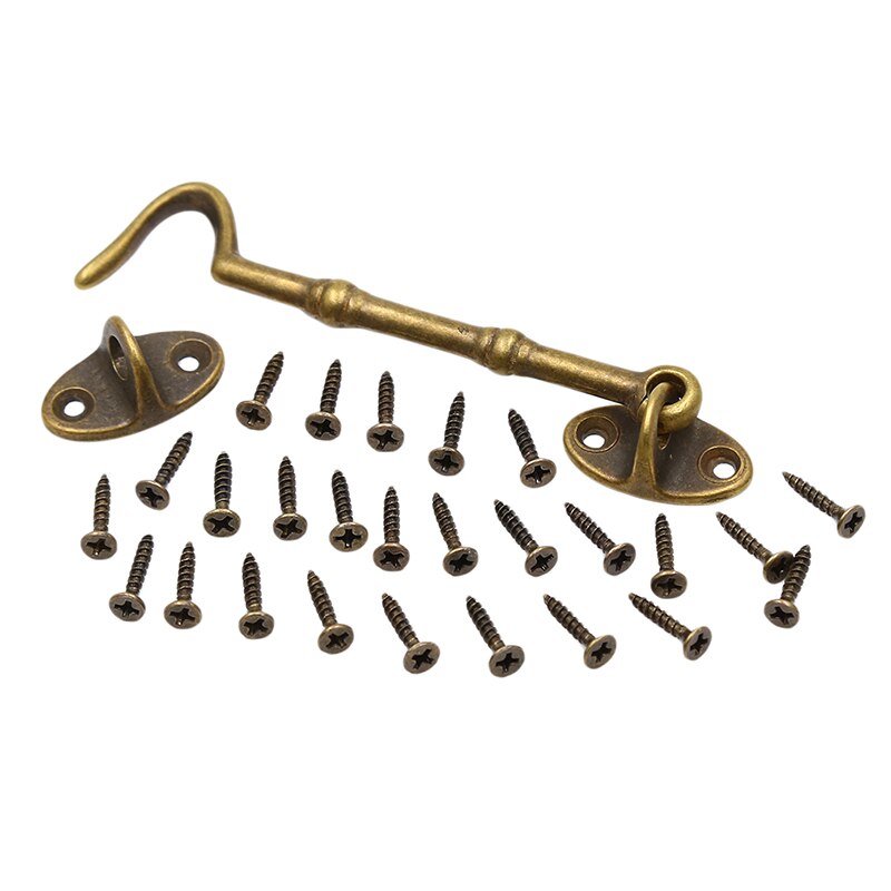 Antique Bronze Wind Brace Cabin Hooks Window Stay Catch Eye Bolt Hasp For Window Cabinet Door