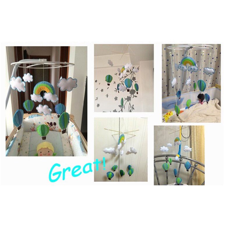 3D Creatieve Diy Pakket Kleurrijke Thermische Ballon Cloud Eolische Bells Gebruikt Te Versieren Kinderen Slaapkamer Vilt Ambachtelijke Pack