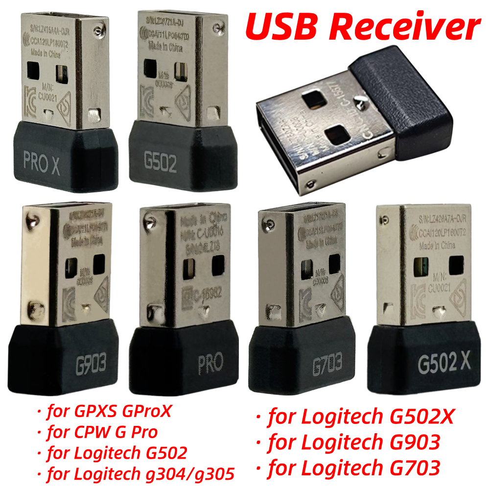 USB Receiver Replacement Mouse Receiver USB Dongle for Logitech G Pro Wireless/G Pro X Superlight/G502/G502X/G304/G305/G903/G703