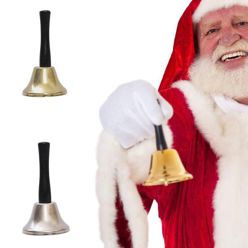 Metalen Kerst Hand Bell Xmas Nieuwjaar Vieren Rammelaar Bel Voor Noble Receptie Diner Party Decoration Festival Supplies