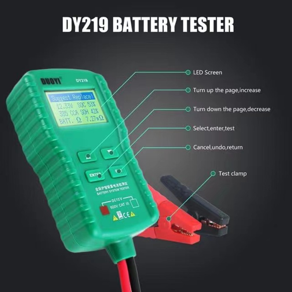 12V Car Digital Battery Tester Automotive AH 2000CCA Voltage Battery Analyzer Multifunction Diagnostic Tools