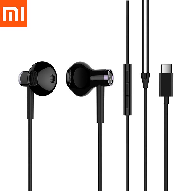 Xiaomi hybrid DC Kopfhörer Mi Dual Fahrer Typ C Stecker Halbe in-Ohr Kopfhörer Mit Mic verdrahtet Steuerung Für samsung Huawei Smartphone