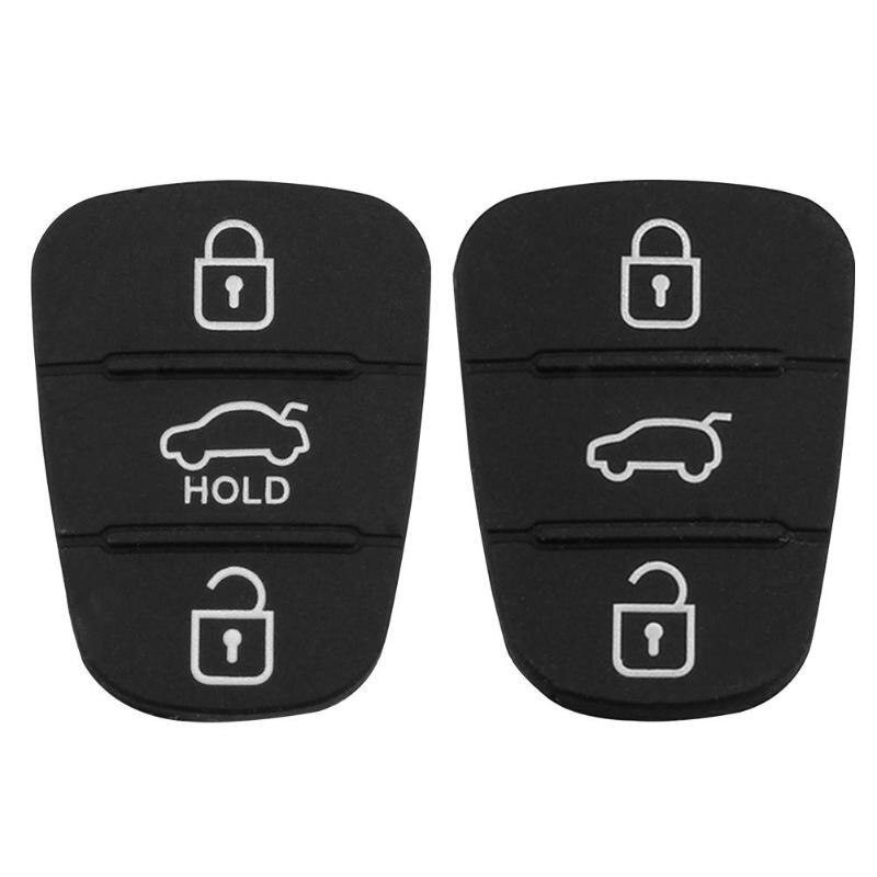 Siliconen 3 Button Key Pad Shell Flip Afstandsbediening Rubber Vervanging Sleutel Voor Hyundai Kia Auto Sleutels Partd