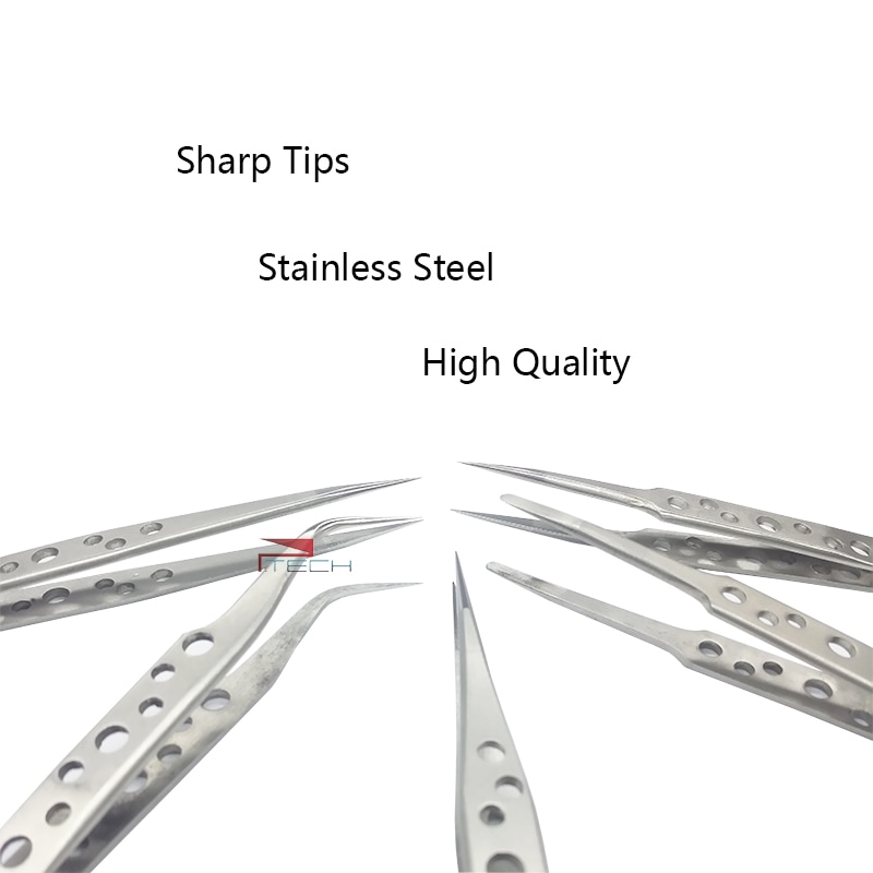 5pcs Tweezers of BAKU Hollow-Out , Ultra Rigidity Fine Point Anti-Static Stainless Steel Tweezers Set for iPhone Repair