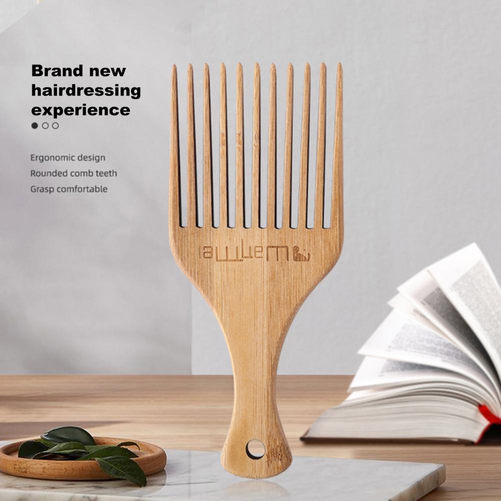 Peine Universal texturizado para hombre, cómodo, fácil de sostener, de madera para salón, horquilla, peine para pelo con estilo