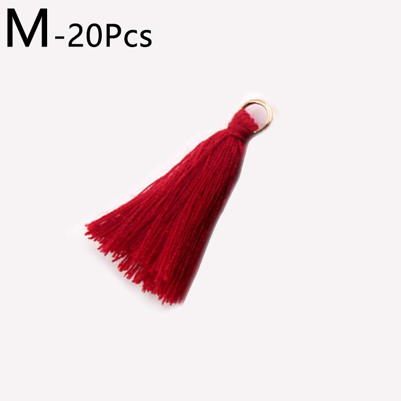 20Stck 3CM Mini Baumwolle Gewinde Stoff Quaste DIY Anhänger Schmuck Armbinde Schlüssel Herstellung Randbereich Handwerk Quasten NäHenne Zubehör: M