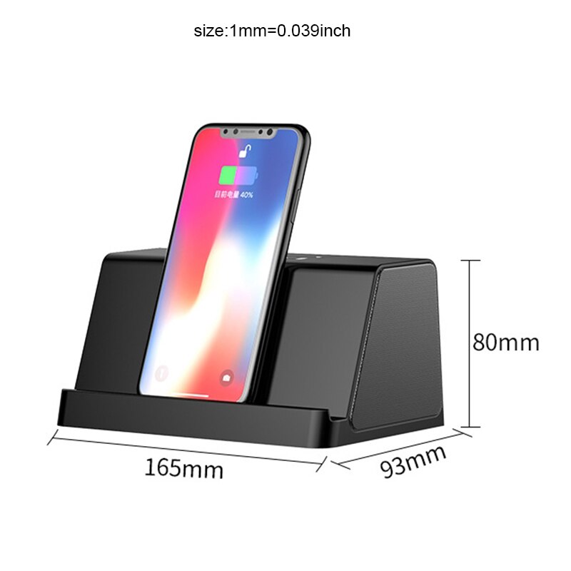 Stereo Bluetooth Speaker Draadloze Oplader Voor Smartphone Draagbare Bass Power Bank Klankkast Snel Opladen Voor Iphone X 8