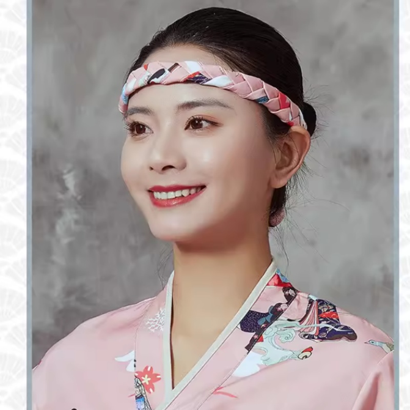 Hand Woven Japanese Cuisine Headband Sushi Head Strap Men Work Chef Vintage Waiter Headdress For Men Women: Navy Blue