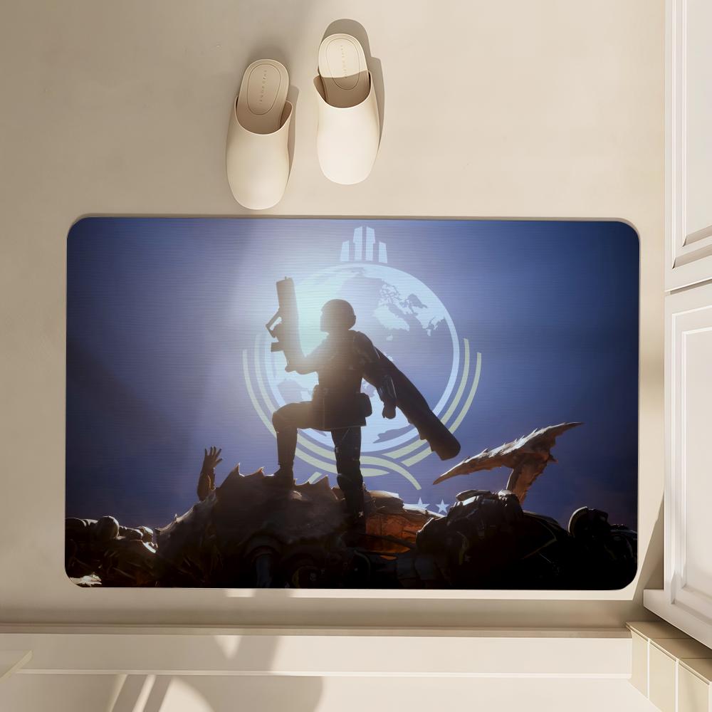 Helldivers 2 Tappetino Morbido Diatomea Bagno Tappetino Assorbente, Toilette del Bagno, Tappetino per la Casa, Tappetino per Porta Tappeto: 40x120 cm / Blu