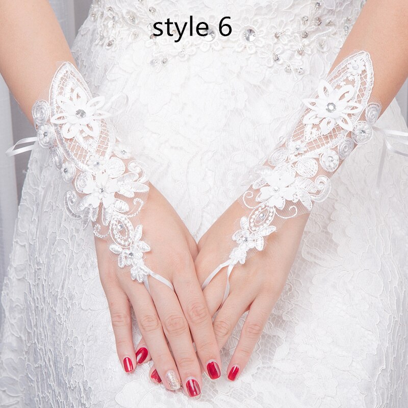Gants de mariage bon marché, accessoires de mariage, 6styles, fournitures de studio pour spectacle novia