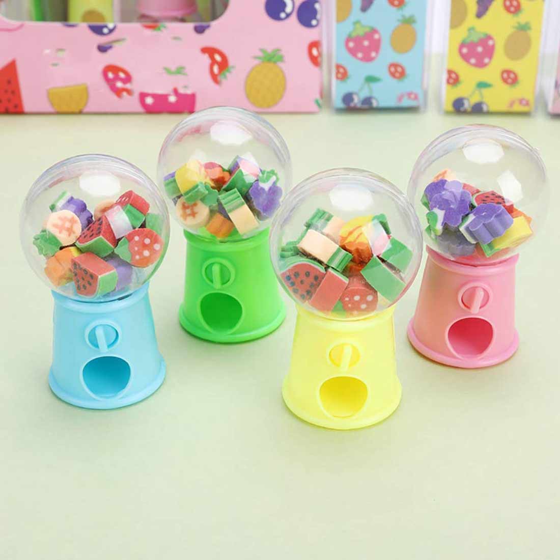 Śliczne owoce w kształcie zwierząt automat z cukierkami gumka mini gumka Kawaii studenci papiernicze dzieci prezent szkolne materiały korekcyjne