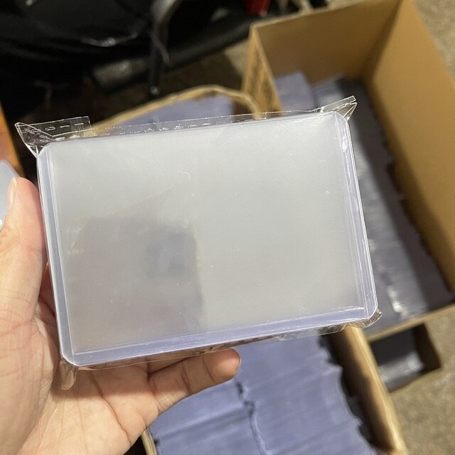 10Pcs Waterproof Transparent Card Holder PVC Credit ID Bank Card Cardholder Protective Case Pouch Sleeve Horizontal Bag Set: Vertical White