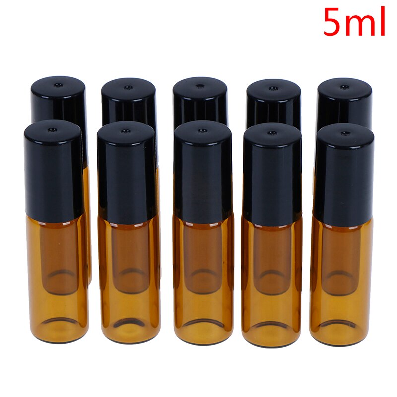 2/5/10 sztuk pusty stal nierdzewna metal bursztyn szkło olejek butelka typu rolka-na fiolki z kulką robić aromaterapii perfum: B3
