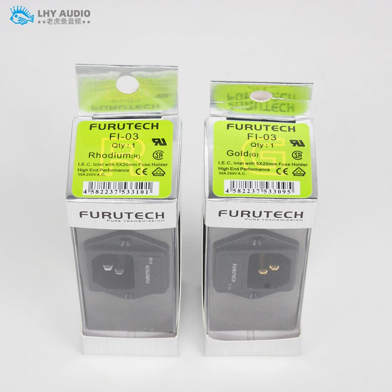 2022 Brand Originele Furutech FI-03 Ac Power Plug Socket IEC320-1 C14 Mannelijke Met Zekeringhouder Gold Rhodium Plated 10A 250V 1Pc