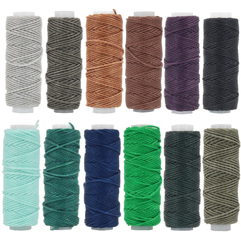Hilo encerado redondo para cuero, 0,45, 0,8mm, para pulseras artesanales, costura de poliéster, cuerdas recubiertas de cera, accesorios para bricolaje: Bag Set A / 0.45mm 40m
