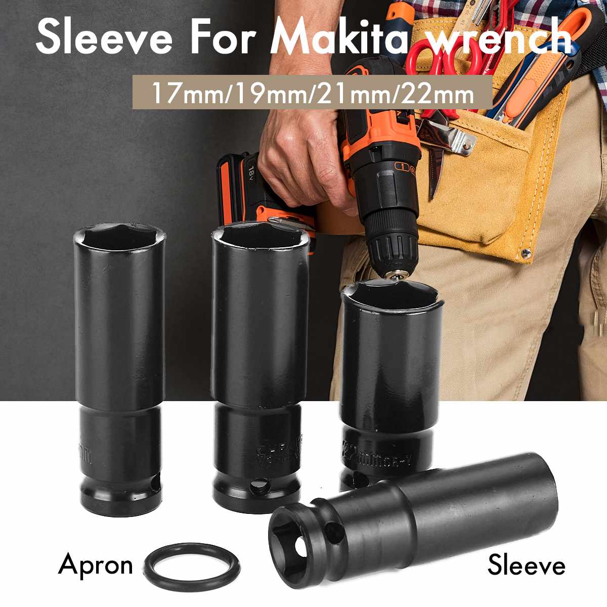 Impact Socket Set Accessories For Makita Electric Impact Wrench Sleeves Batch Head Drill Chuck For Wrench Adapter Hand Tool