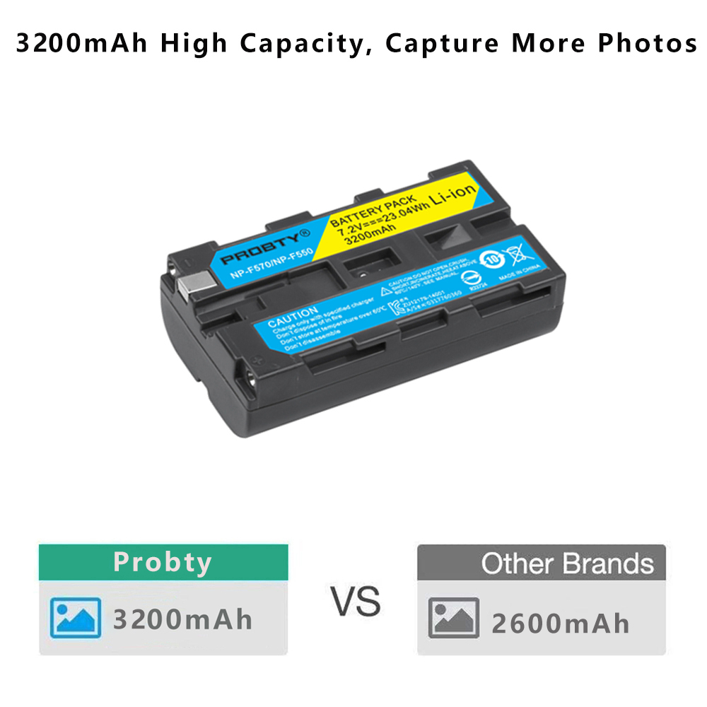 NP-F550 NP F550 NP-F570 3200mAh Camera Battery For Sony NP-F330 NP-F530 NP-F570 NP-F730 NP-F750 CCD-TRV81 CCD-RV100 L70