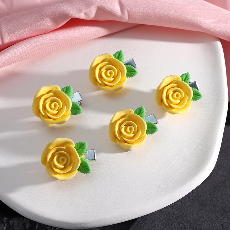 Épingle à cheveux rose douce pour fille, série mignonne, nœud, pêche, camélia, cœur, bord, accessoires pour cheveux, coiffure: Rouge