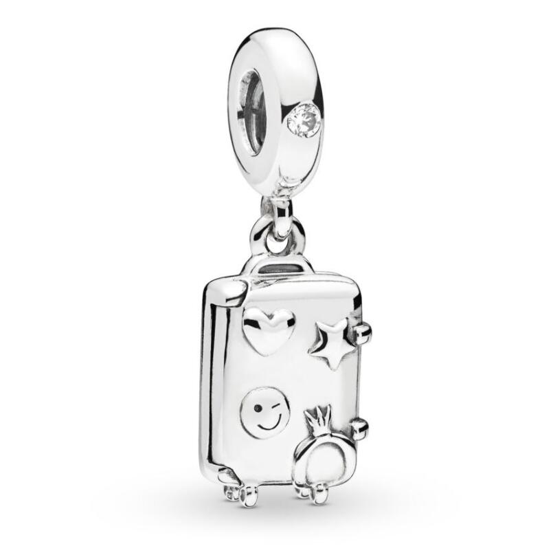 Echt 925 Sterling Silver Charm Koffer Hanger Bead Charm Fit Originele Pan Vrouwen Armband Diy Sieraden