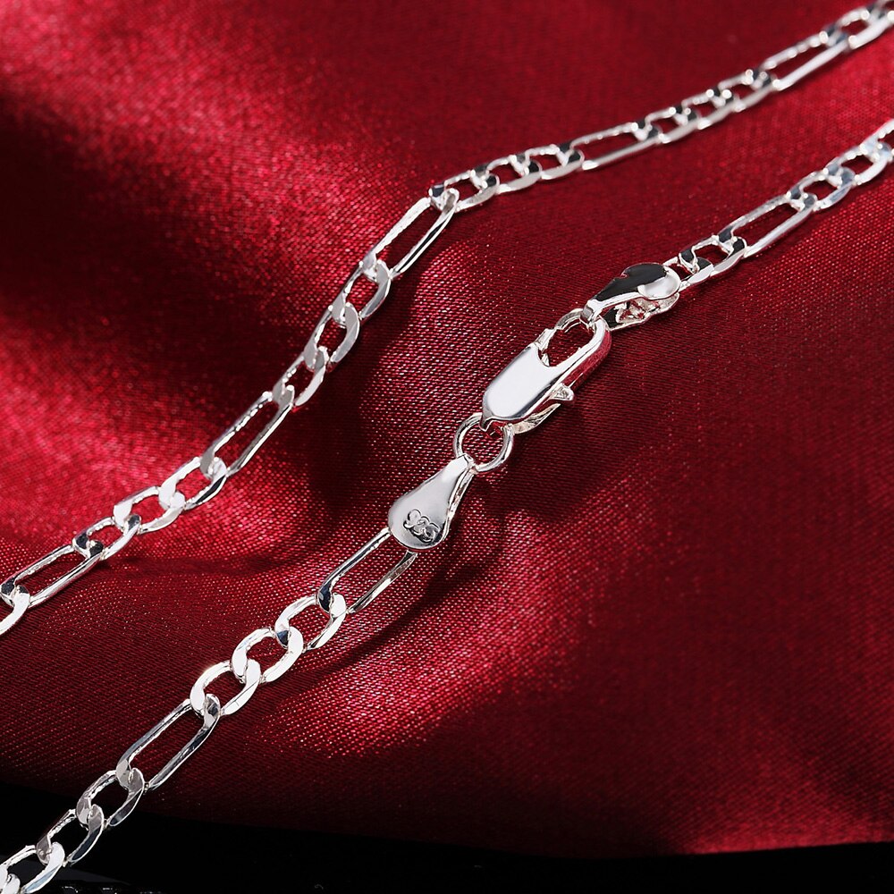 16-30inches cute Beautiful silver colorcharm 4MM chain pretty Girl Necklace Jewelry for pendant n102