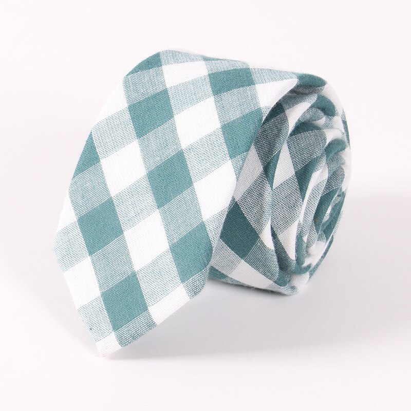 18 kleuren Mode 6.5 CM Breedte Katoen Tie Brand Gestreepte Plaid Stropdassen Voor Mannen Bruidegom Dassen Party Zakelijke Accessoires stropdas: CT017 A green