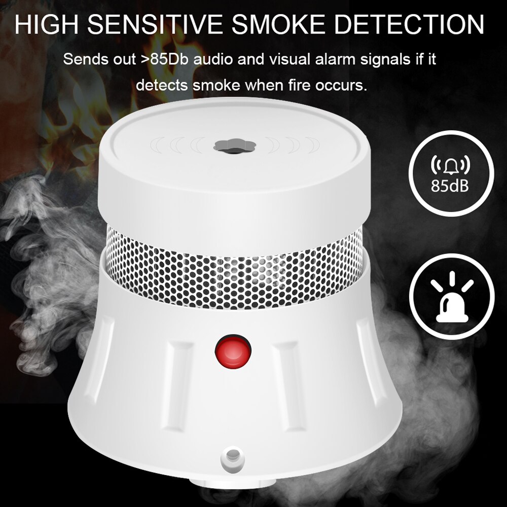 Cpvan røgsensor brandalarm smart røgdetektor lav batteri påmindelse beskytte alarm sensor  en14604 ce certificeret branddetektor