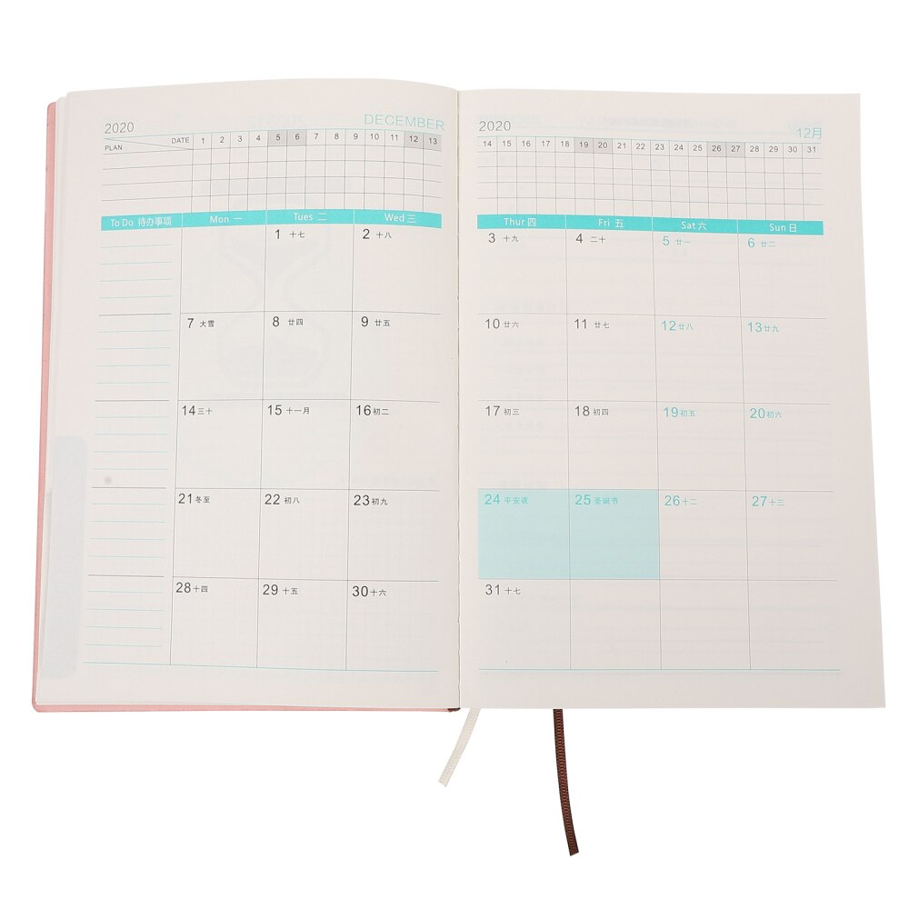 1pc Daily Writing Notebook Schedule Notepad Efficiency Notepad Planning Handbook: Pink